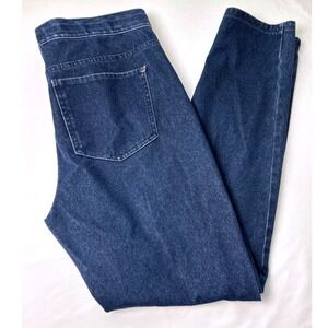 J Jill Womens Mid Rise Dark Wash Denim Leggings Size 8 Stretch Classic Casual